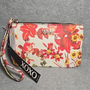 XOXO Floral Wristlet Clutch - Red, Yellow, and White